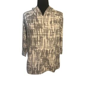 Koolaburra by UGG Light & Airy French Terry Lounge Hoodie Gray Tie Dye Sz M